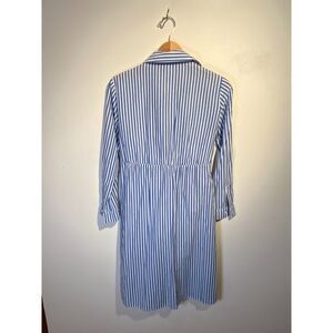 Seraphine Blue White Stripe Tie Front Shirt Dress Size US 4
